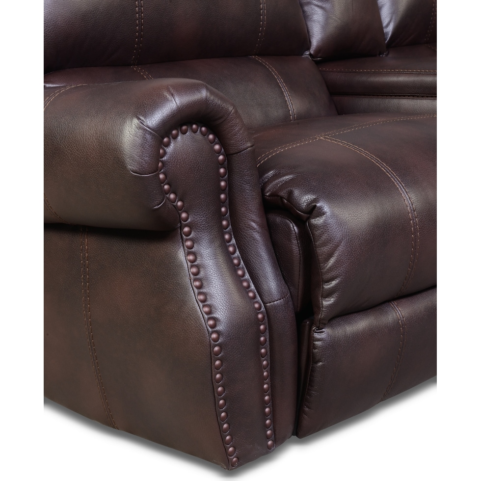 dartmouth burgundy dark brown  pc power reclining sectional   