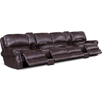 dartmouth burgundy dark brown power home theater sectional   