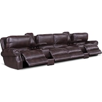 dartmouth burgundy dark brown power home theater sectional   