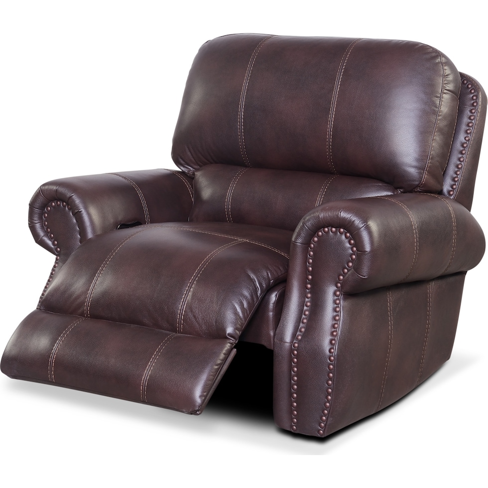 dartmouth burgundy dark brown power recliner   