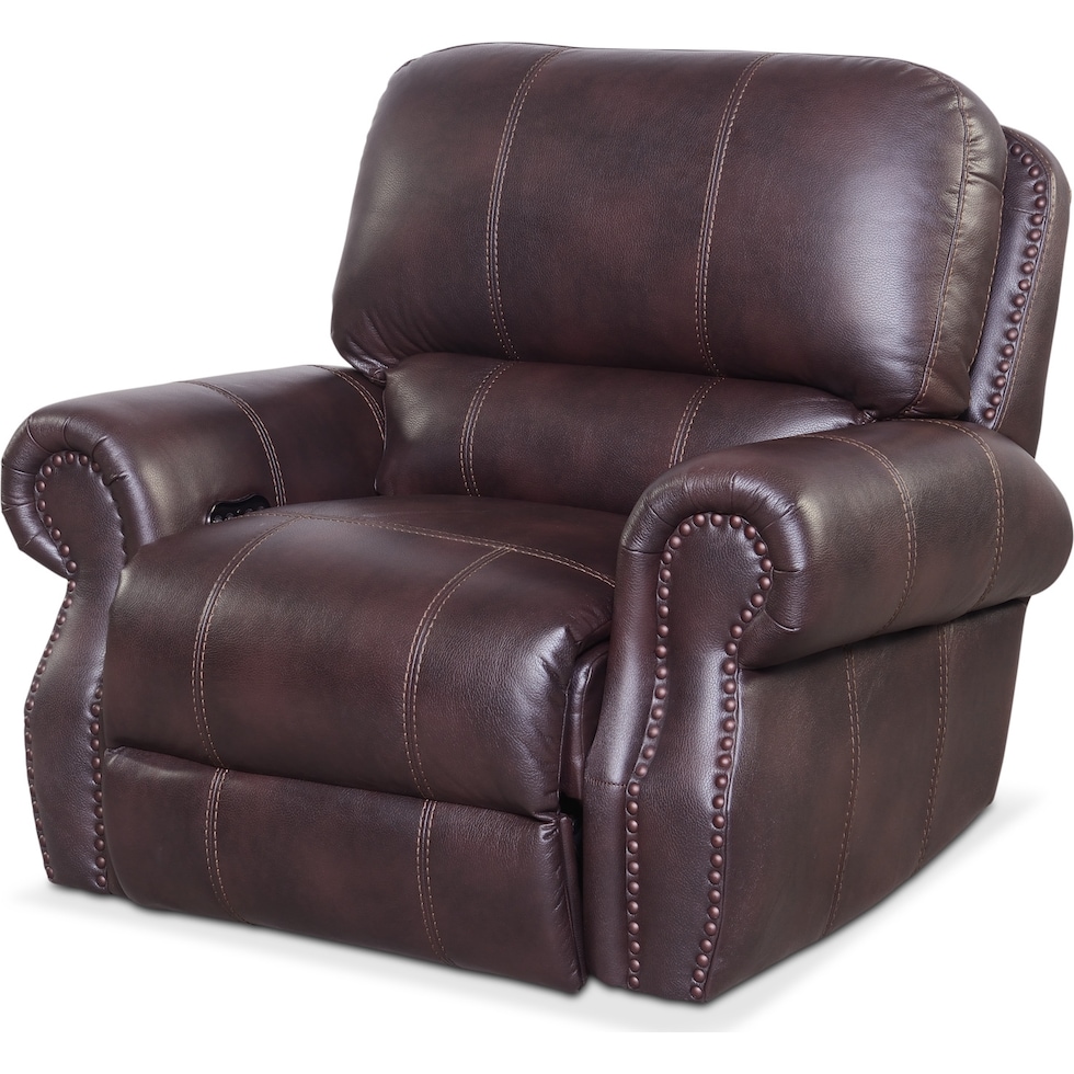 dartmouth burgundy dark brown power recliner   