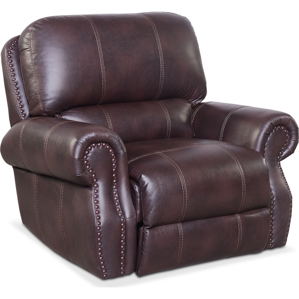 dartmouth burgundy dark brown power recliner   