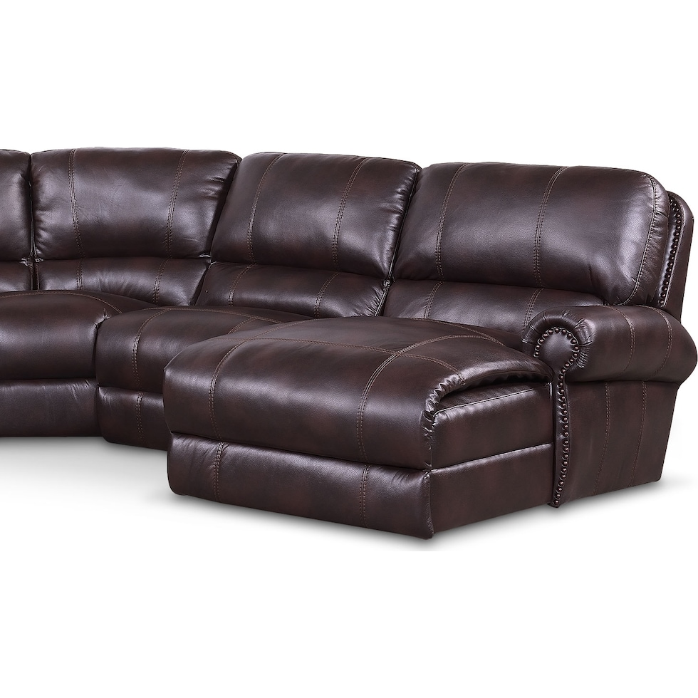 dartmouth burgundy dark brown power reclining sectional   