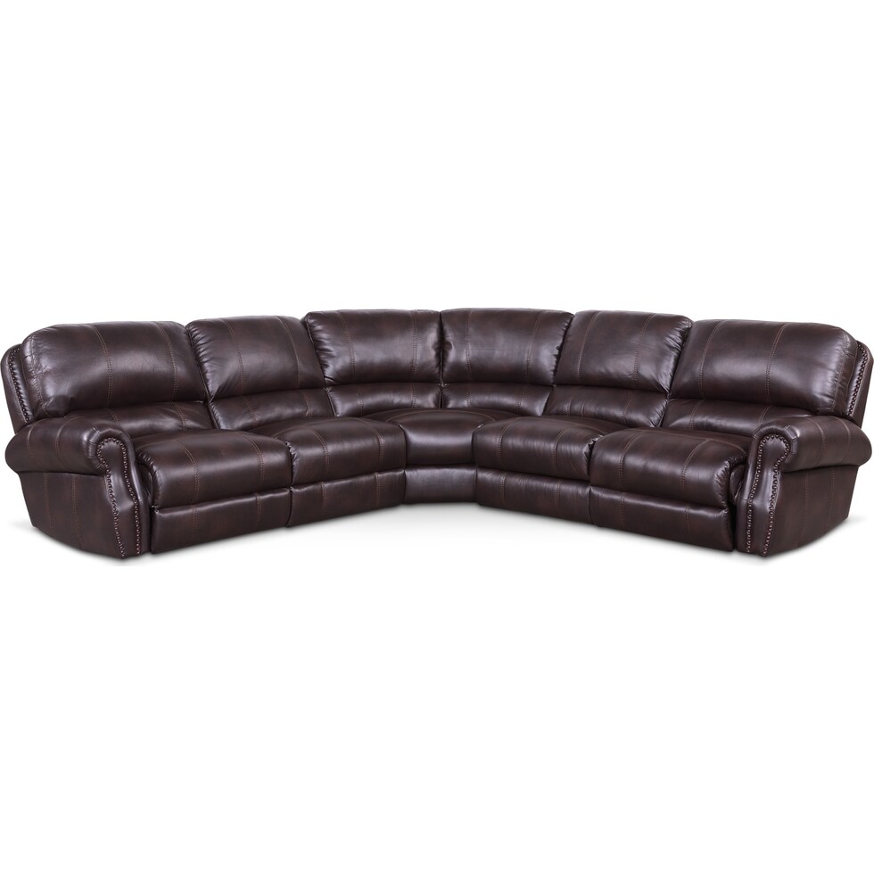 dartmouth burgundy dark brown power reclining sectional   