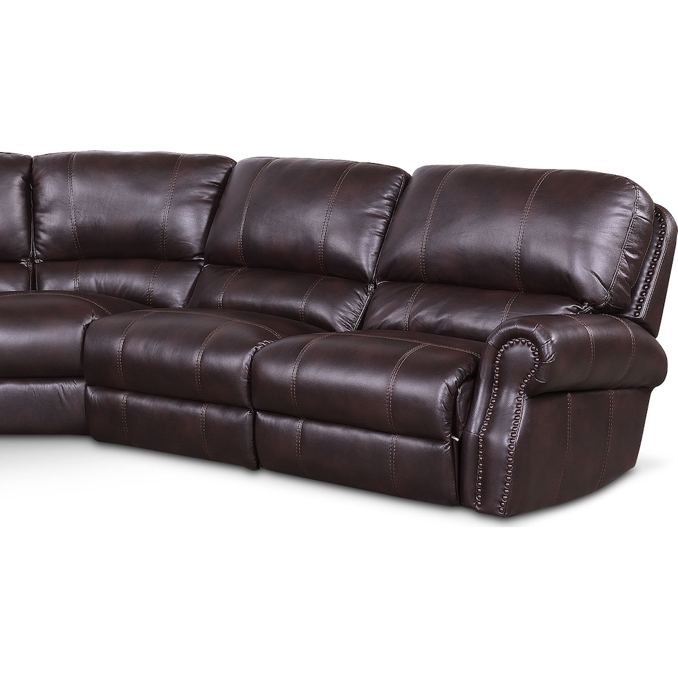 dartmouth burgundy dark brown power reclining sectional   