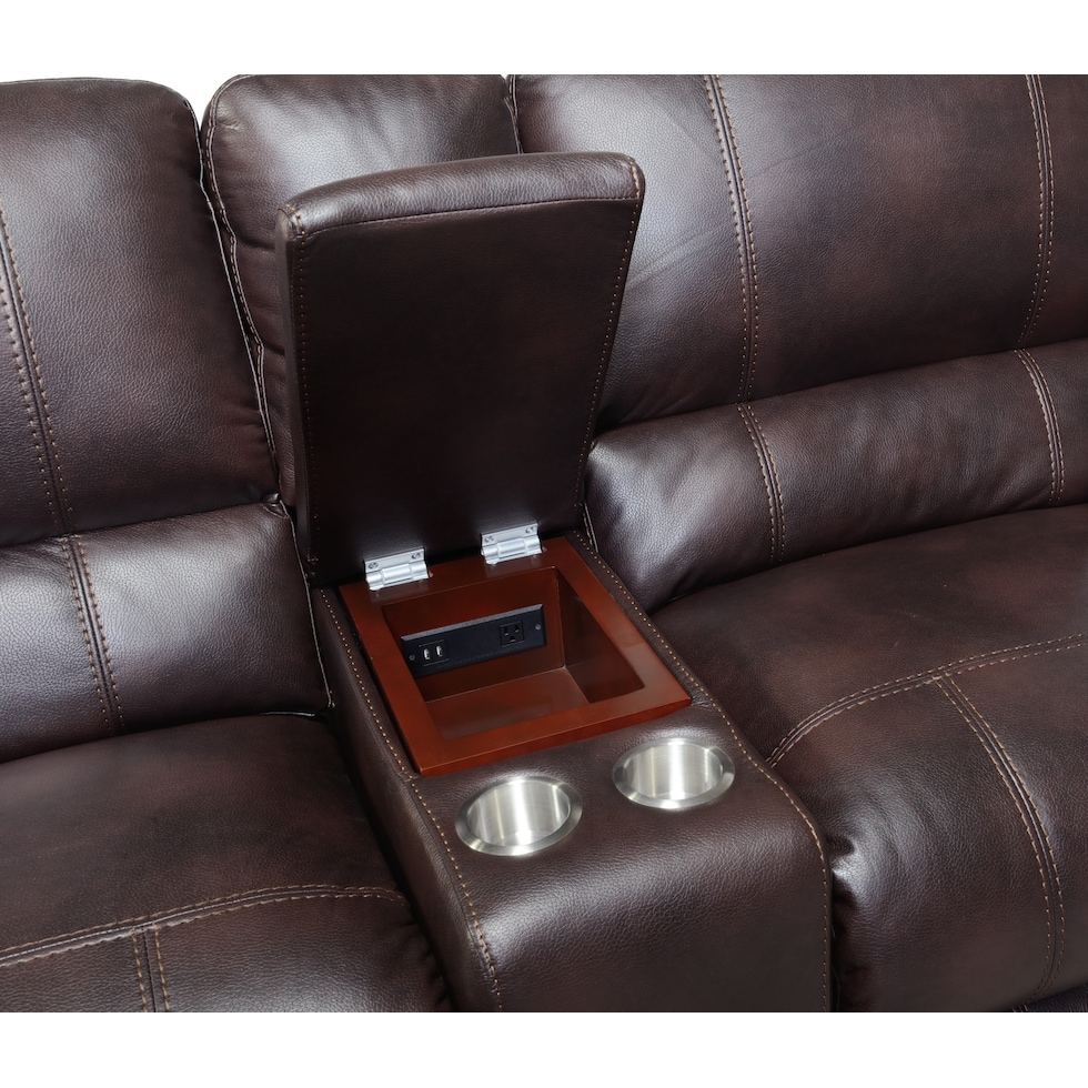 dartmouth burgundy dark brown power reclining sectional   