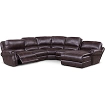 dartmouth burgundy dark brown power reclining sectional   