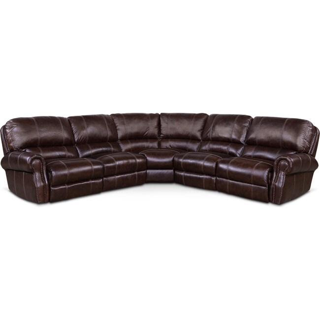 Living Room Furniture - Dartmouth 5-Piece Dual-Power Reclining Sectional with 3 Reclining Seats