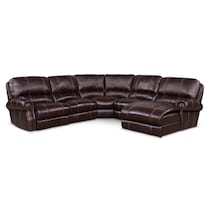 dartmouth chocolate dark brown power reclining sectional   