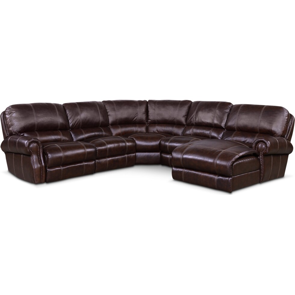 dartmouth chocolate dark brown power reclining sectional   