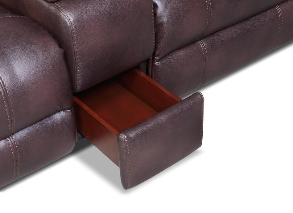 Dartmouth 3Piece DualPower Reclining Sofa with Console Burgundy