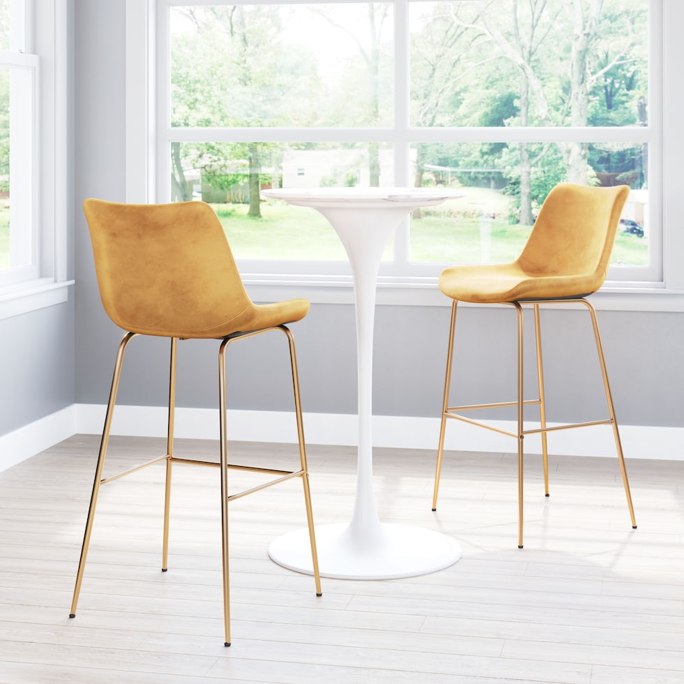 david yellow gold bar stool   