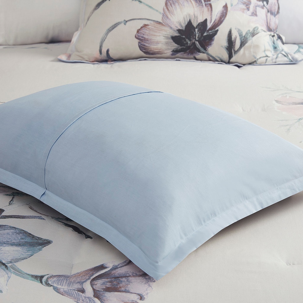 davina blue full queen bedding set   