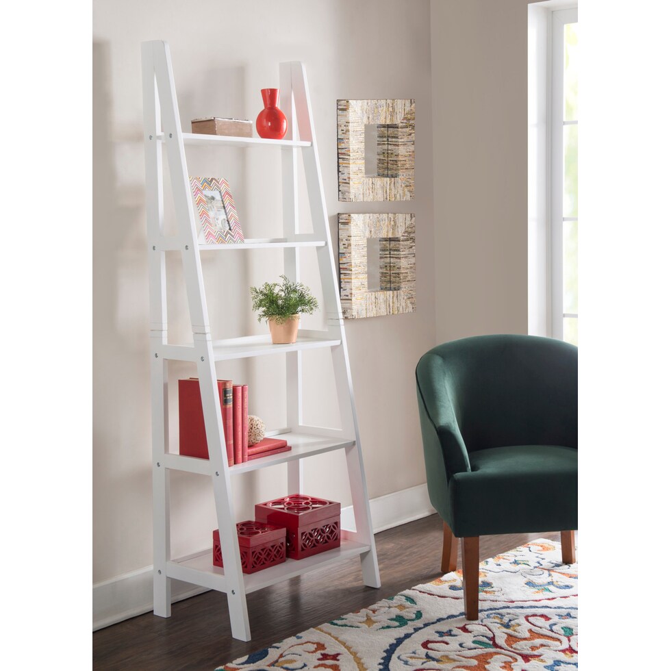 davis white bookcase   