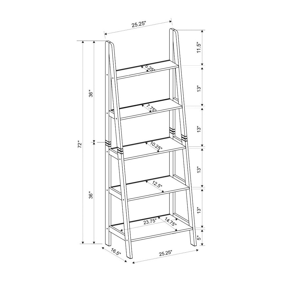 davis white bookcase   