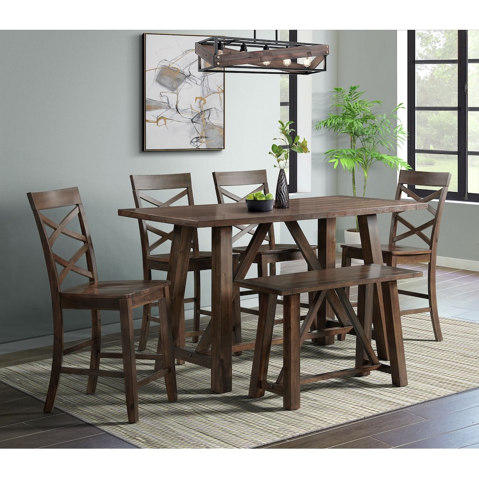 davos dark brown counter height stool   