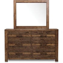 dawson dark brown dresser & mirror   