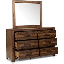 dawson dark brown dresser and mirror   