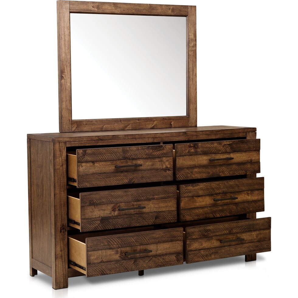 dawson dark brown dresser and mirror   