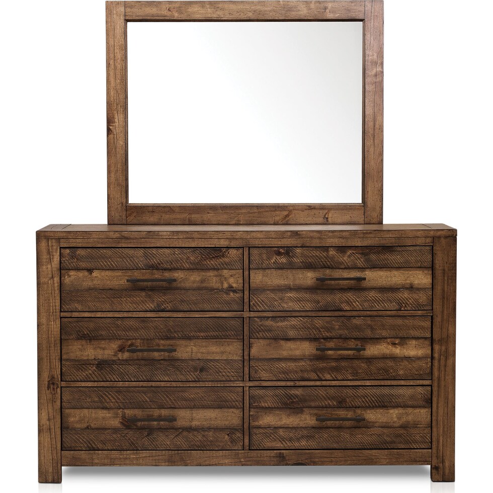 dawson dark brown dresser and mirror   