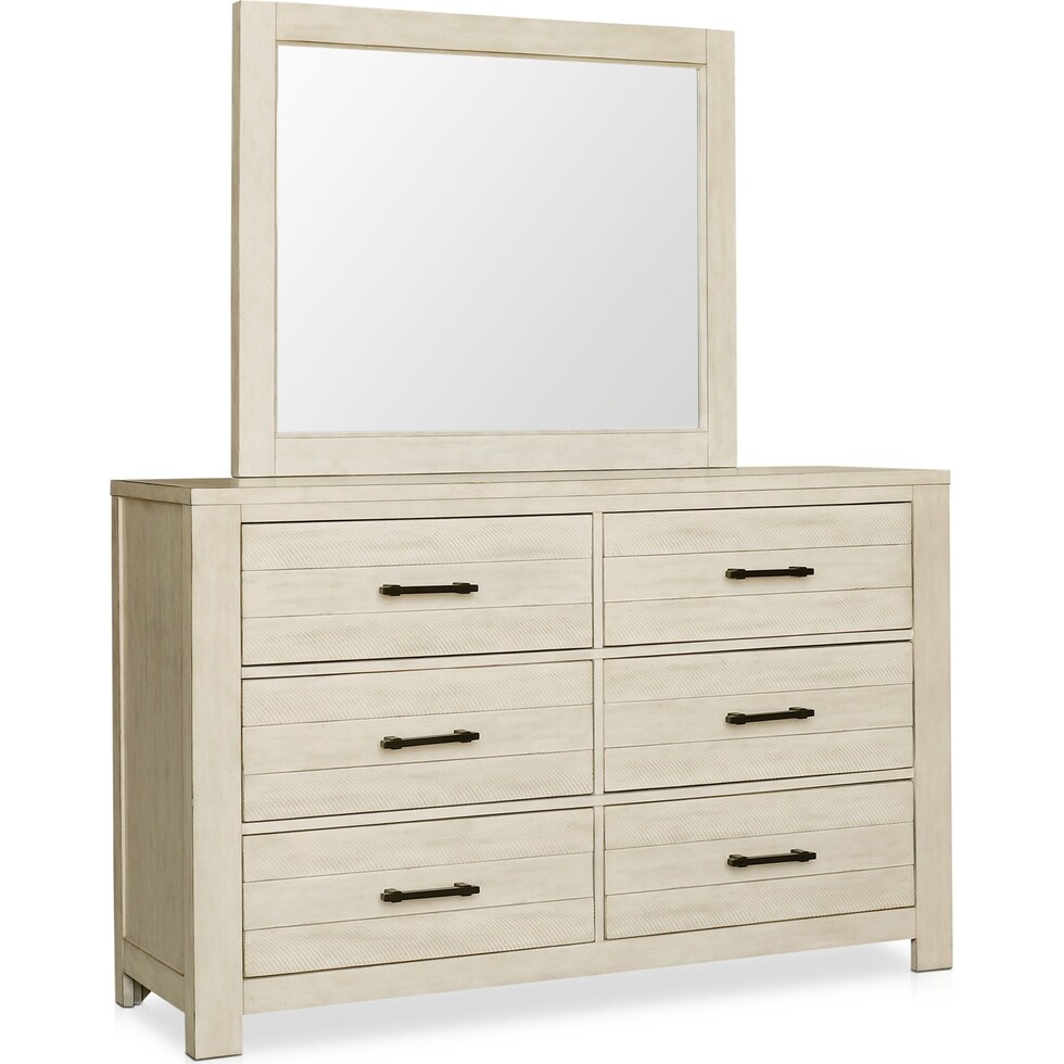 dawson white dresser & mirror   