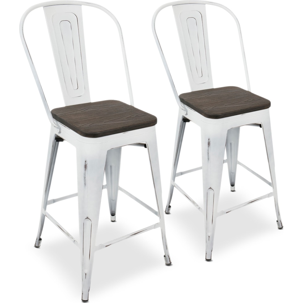 dax white counter height stool   