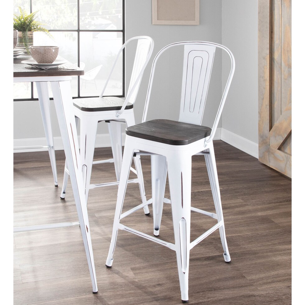 dax white counter height stool   