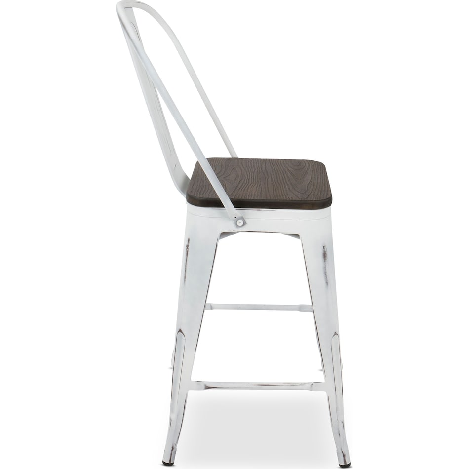 dax white counter height stool   