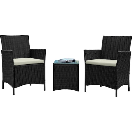Daytona Outdoor Set of 2 Chairs and End Table - Cream