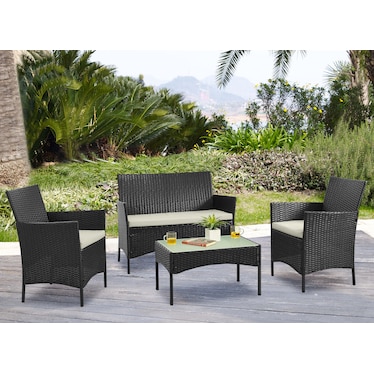 Daytona Outdoor Loveseat, Set of 2 Chairs and Coffee Table