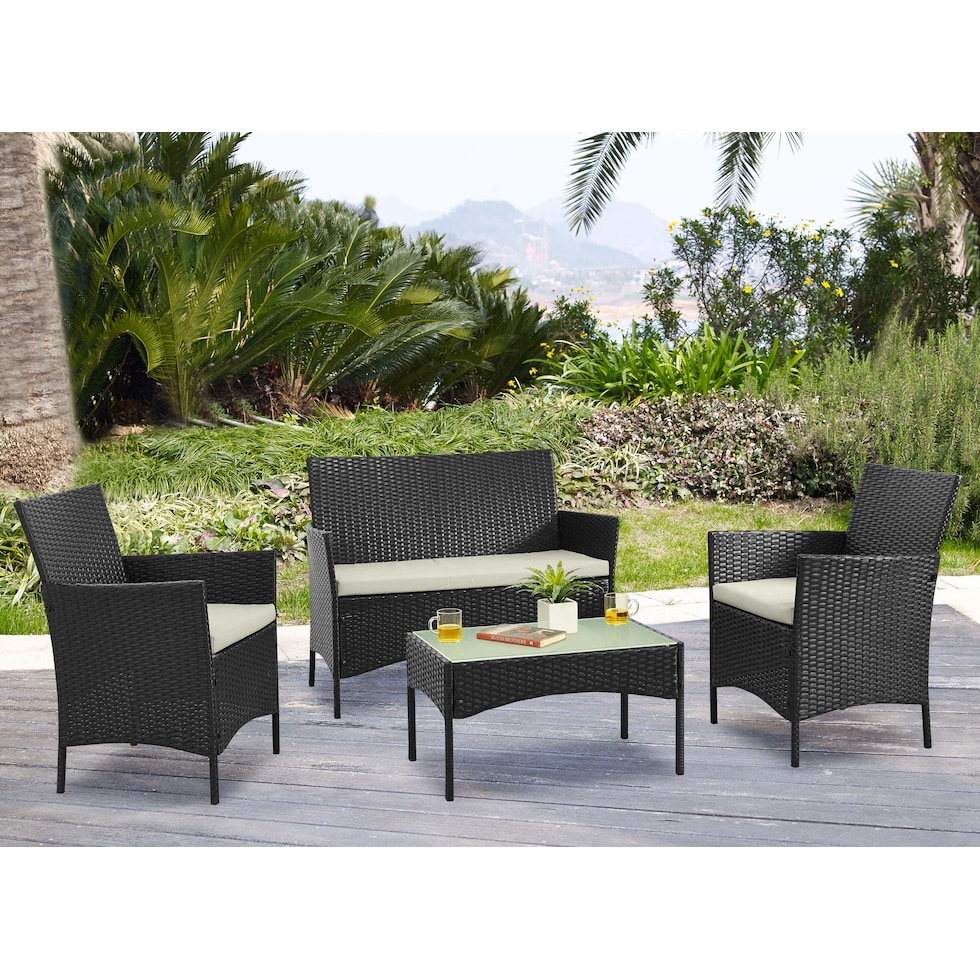 daytona dark gray cream outdoor loveseat set   
