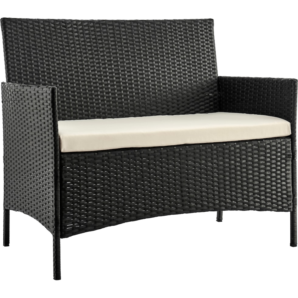 daytona dark gray cream outdoor loveseat set   