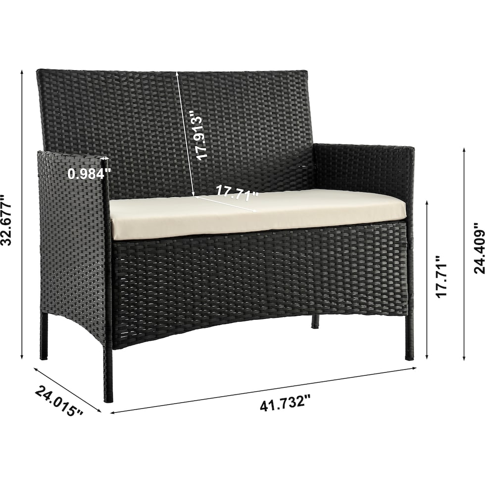 daytona dark gray cream outdoor loveseat set   