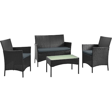 Daytona Outdoor Loveseat, Set of 2 Chairs and Coffee Table