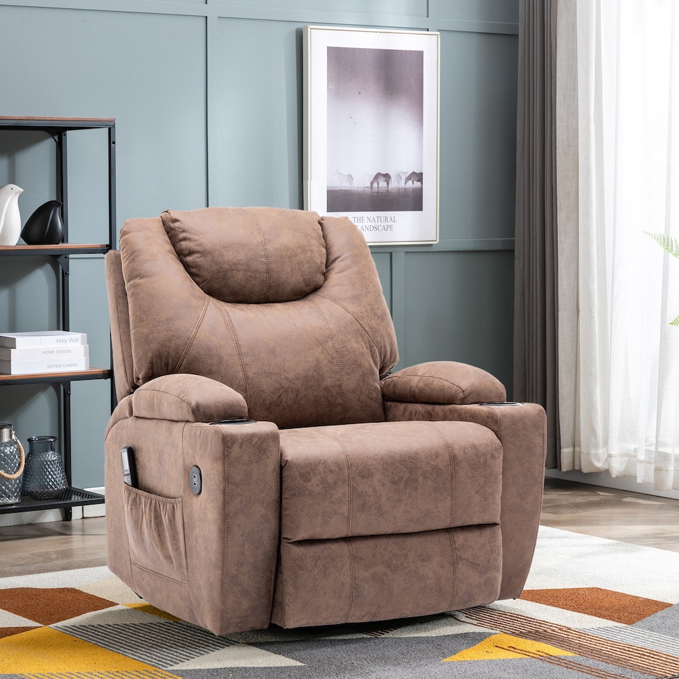 deans light brown recliner   