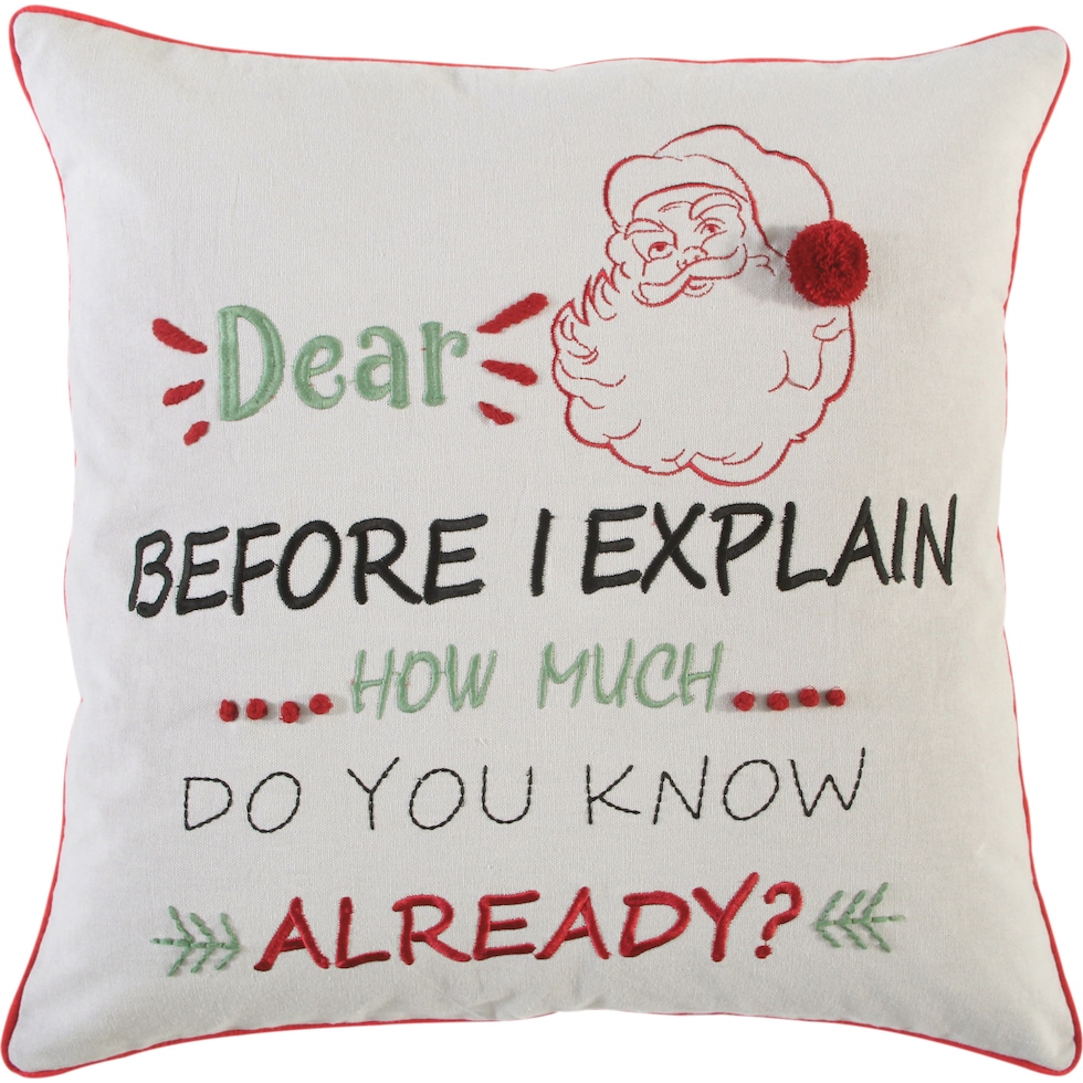 dear santa natural accent pillow   