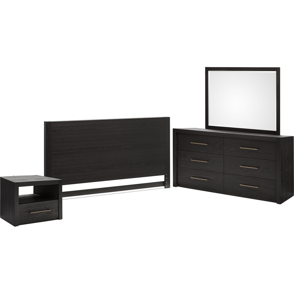 decker dark brown  pc king bedroom   