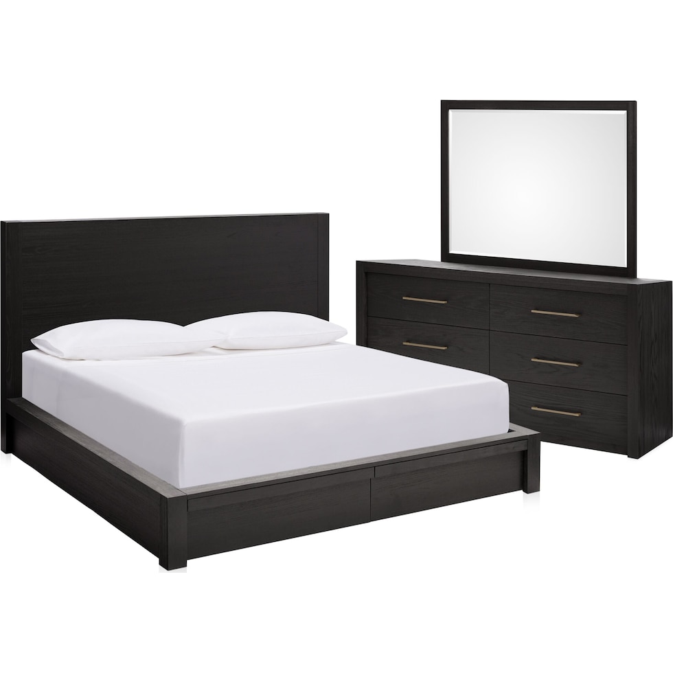 decker dark brown  pc queen bedroom   