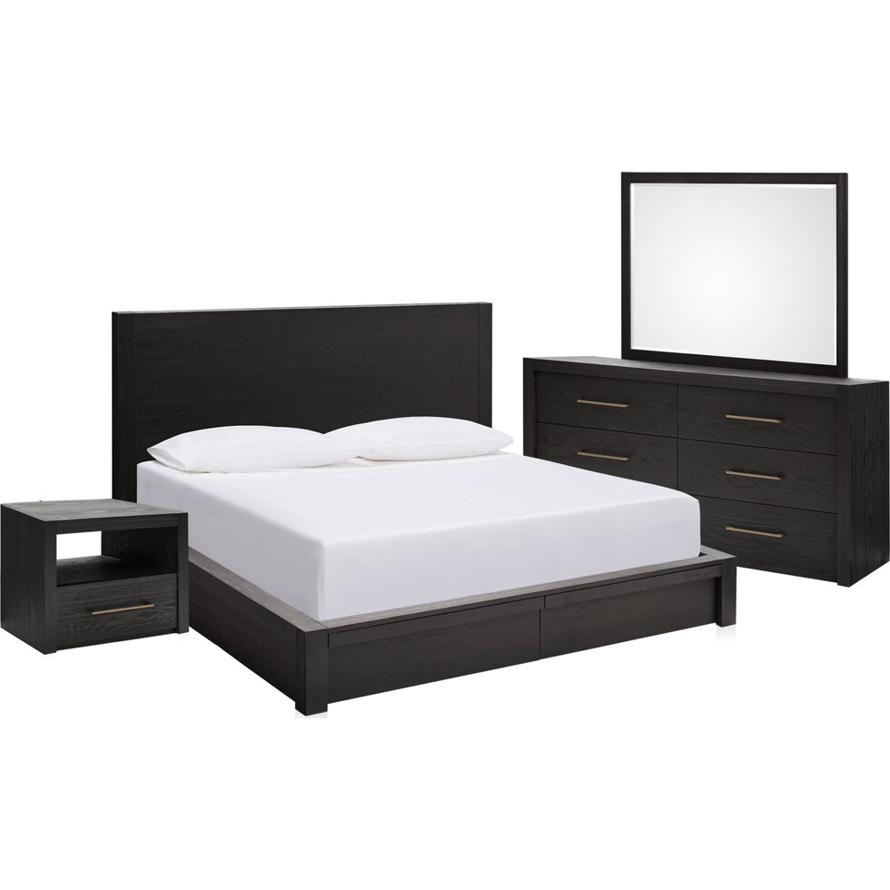 decker dark brown  pc king bedroom   