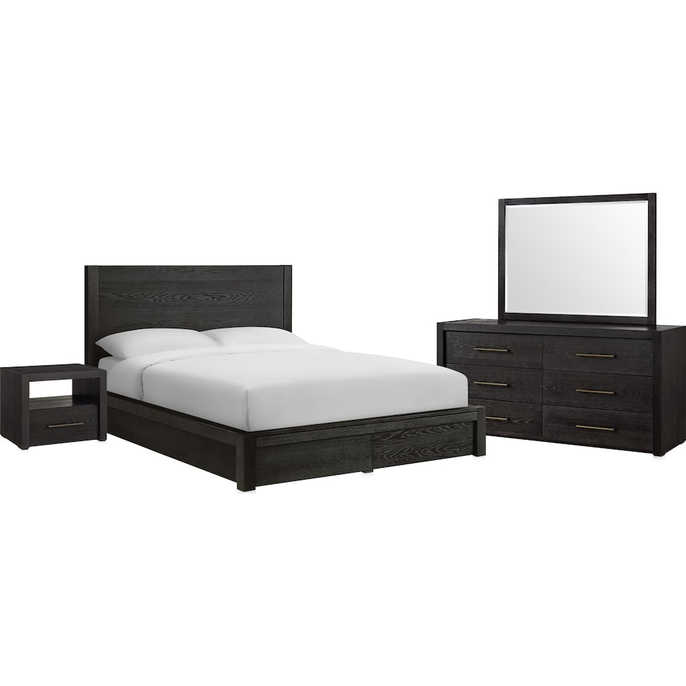 decker dark brown  pc queen bedroom   
