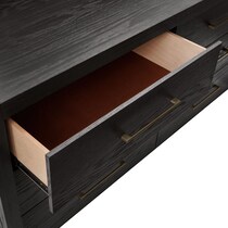 decker dark brown dresser & mirror   