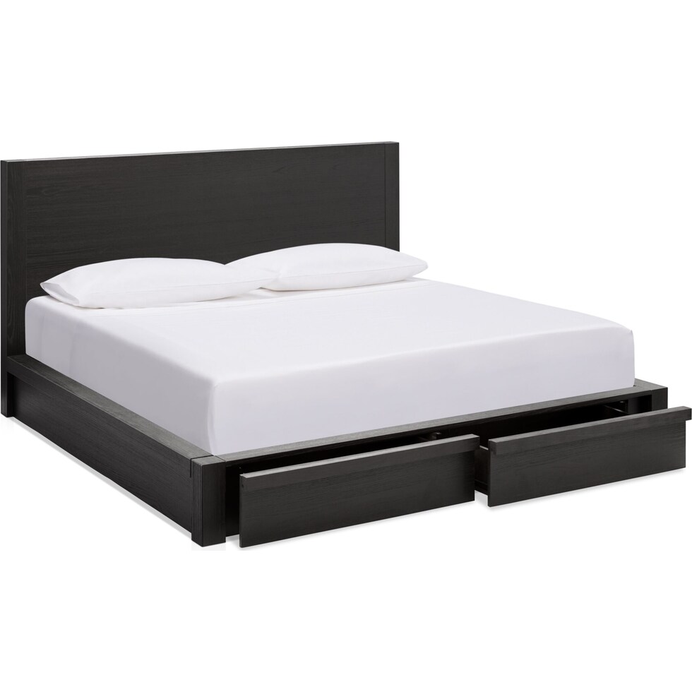 decker dark brown king bed   