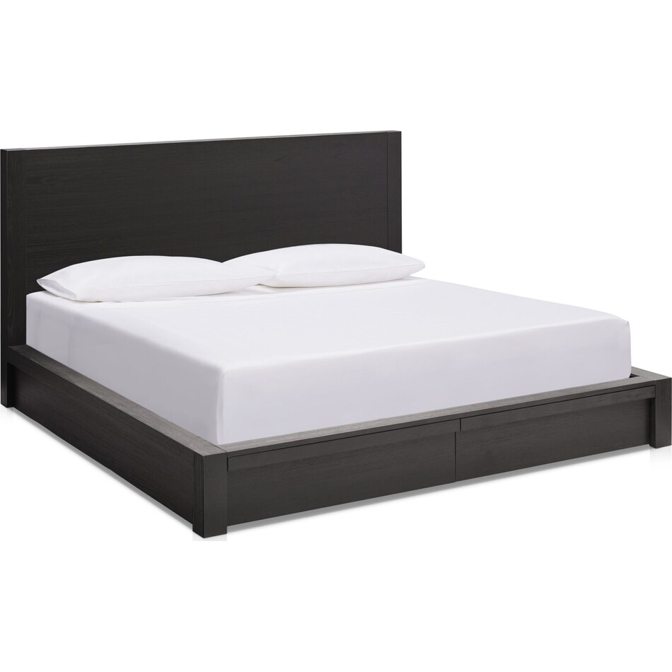decker dark brown queen bed   