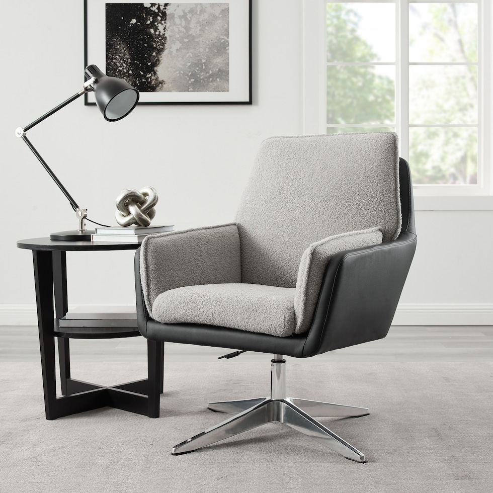 decter gray and black accent chair   