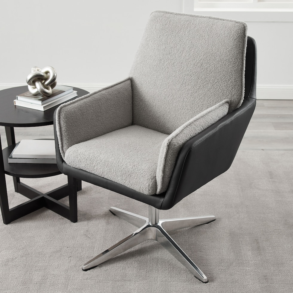 decter gray and black accent chair   