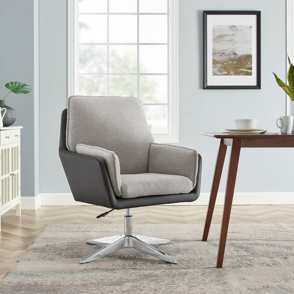 decter gray and black accent chair   