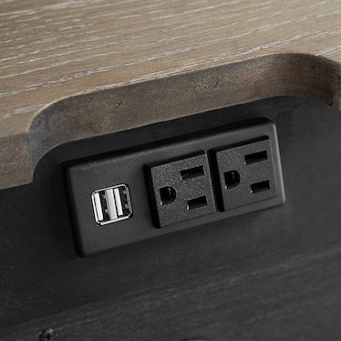 Deilia 2-Drawer USB Nightstand