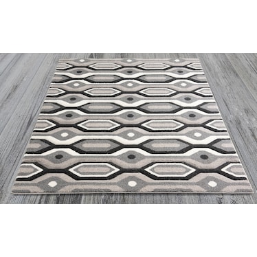 Deji Area Rug - Gray/Black