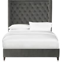 del mar gray queen upholstered bed   