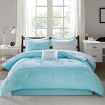 delilah blue full queen bedding set   